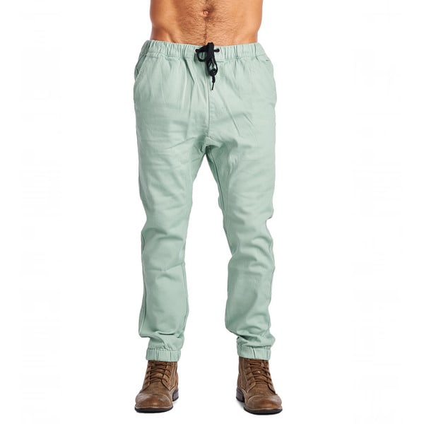 Dirty Robbers Moss Design Men's Green Cotton Drawstring Joggers