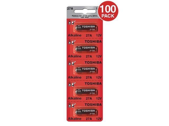 Toshiba 27A 12V Alkaline Battery 27A A27BP G27A GP27A L828 MN27 (100 Pack)