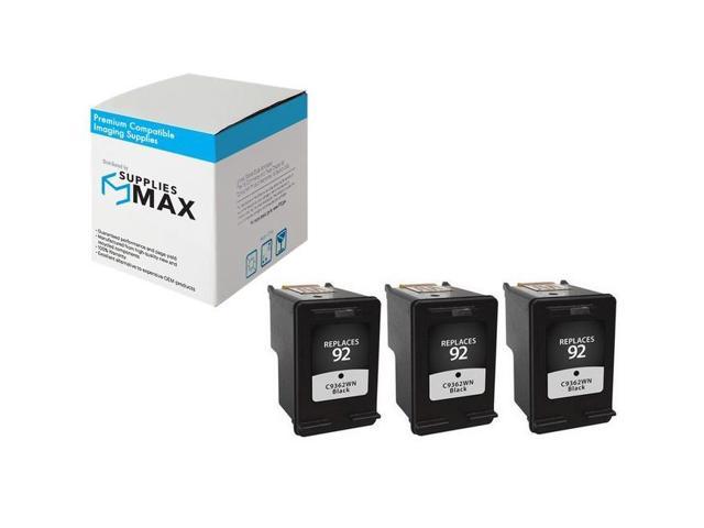 SuppliesMAX Compatible Replacement for HP DeskJet 5420/5440/5442/5443/OfficeJet 6310/PSC-1507/1510 Black Inkjet (3/PK-220 Page Yield) (NO. 92).