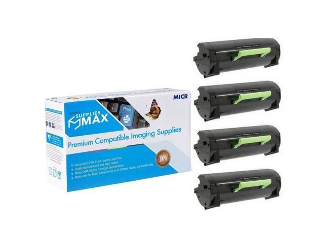 SuppliesMAX Compatible MICR Replacement for Dell B5460DN/B5465DNF High Yield Toner Cartridge (4/PK-25000 Page Yield) (331-9797 4PK)