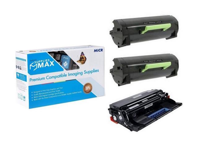 SuppliesMAX Compatible MICR Replacement for Dell B5460DN/B5465DNF Drum/High Yield Toner Value Combo Pack (1-Drum Unit/2-Toners) (331-9797 2PKVB)