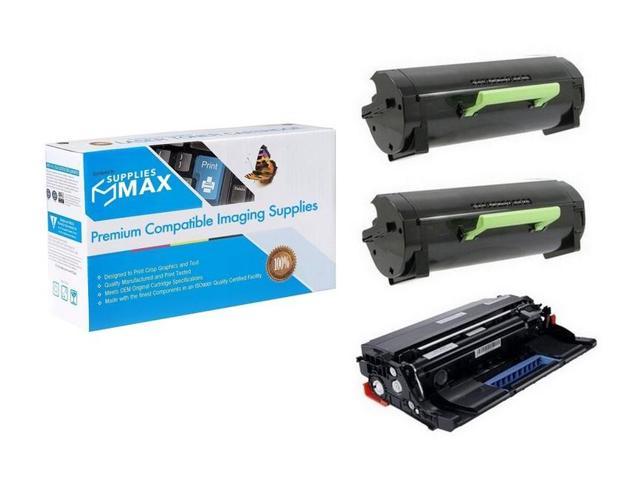 SuppliesMAX Compatible Replacement for Dell B5460DN/B5465DNF Drum/Toner Value Combo Pack (1-Drum Unit/2-Toners) (331-9797 2PKVB)