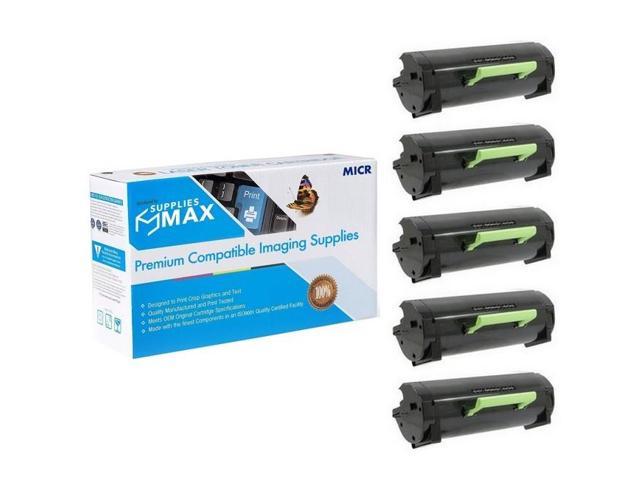 SuppliesMAX Compatible MICR Replacement for Dell B5460DN/B5465DNF High Yield Toner Cartridge (5/PK-25000 Page Yield) (331-9797 5PK)