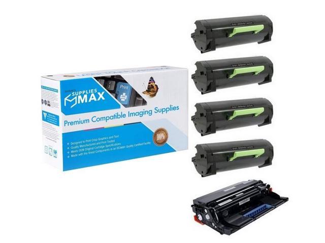 SuppliesMAX Compatible Replacement for Dell B5460DN/B5465DNF Drum/Toner Value Combo Pack (1-Drum Unit/4-Toners) (331-9797 4PKVB)