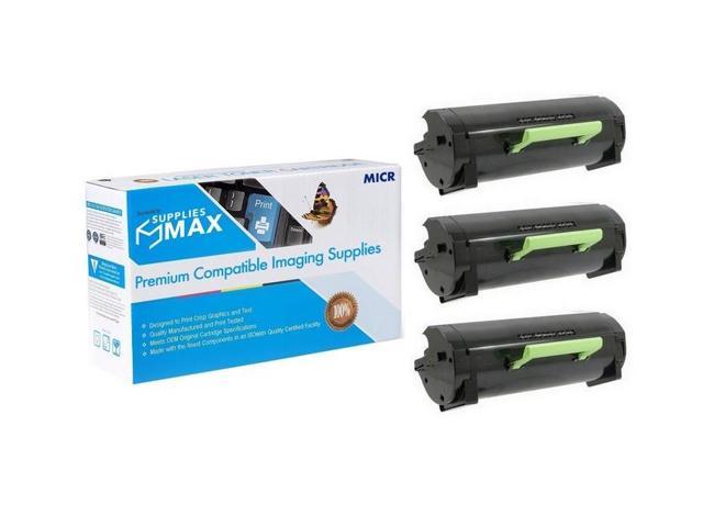 SuppliesMAX Compatible MICR Replacement for Dell B5460DN/B5465DNF High Yield Toner Cartridge (3/PK-25000 Page Yield) (331-9797 3PK)