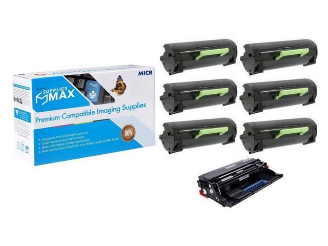 SuppliesMAX Compatible MICR Replacement for Dell B5460DN/B5465DNF Drum/High Yield Toner Value Combo Pack (1-Drum Unit/6-Toners) (331-9797 6PKVB)
