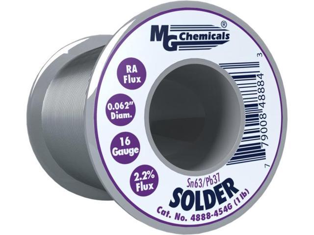 MG Chemicals 4888-454G 1 Lb Roll of Sn63/Pb37 (16ga) 0.062 Rosin Flux Solder