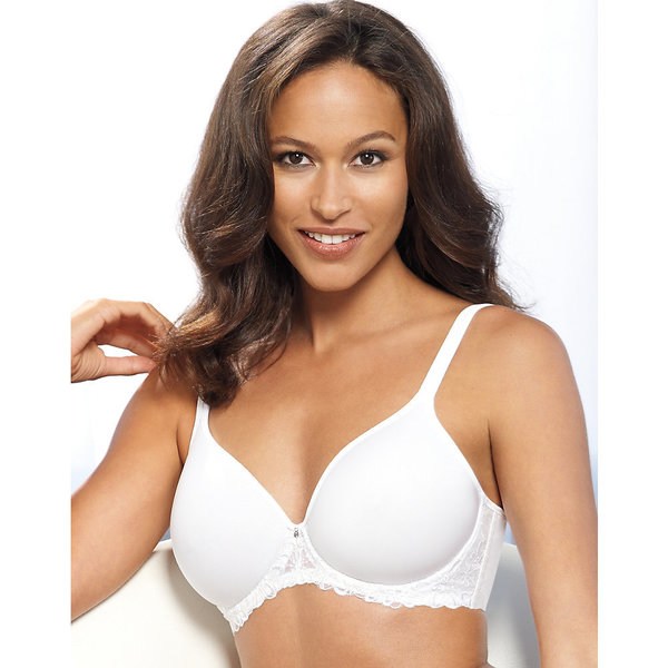 Bali Women's One Smooth U White Nylon Ultra Light Embroidered Frame Underwire Bra