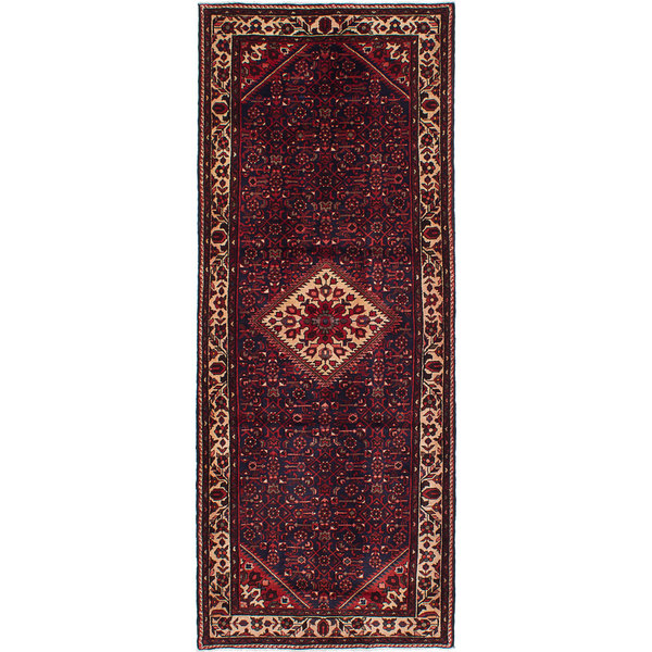 ECarpetGallery Hosseinabad Blue Wool Hand-knotted Rug (4'x10'1)