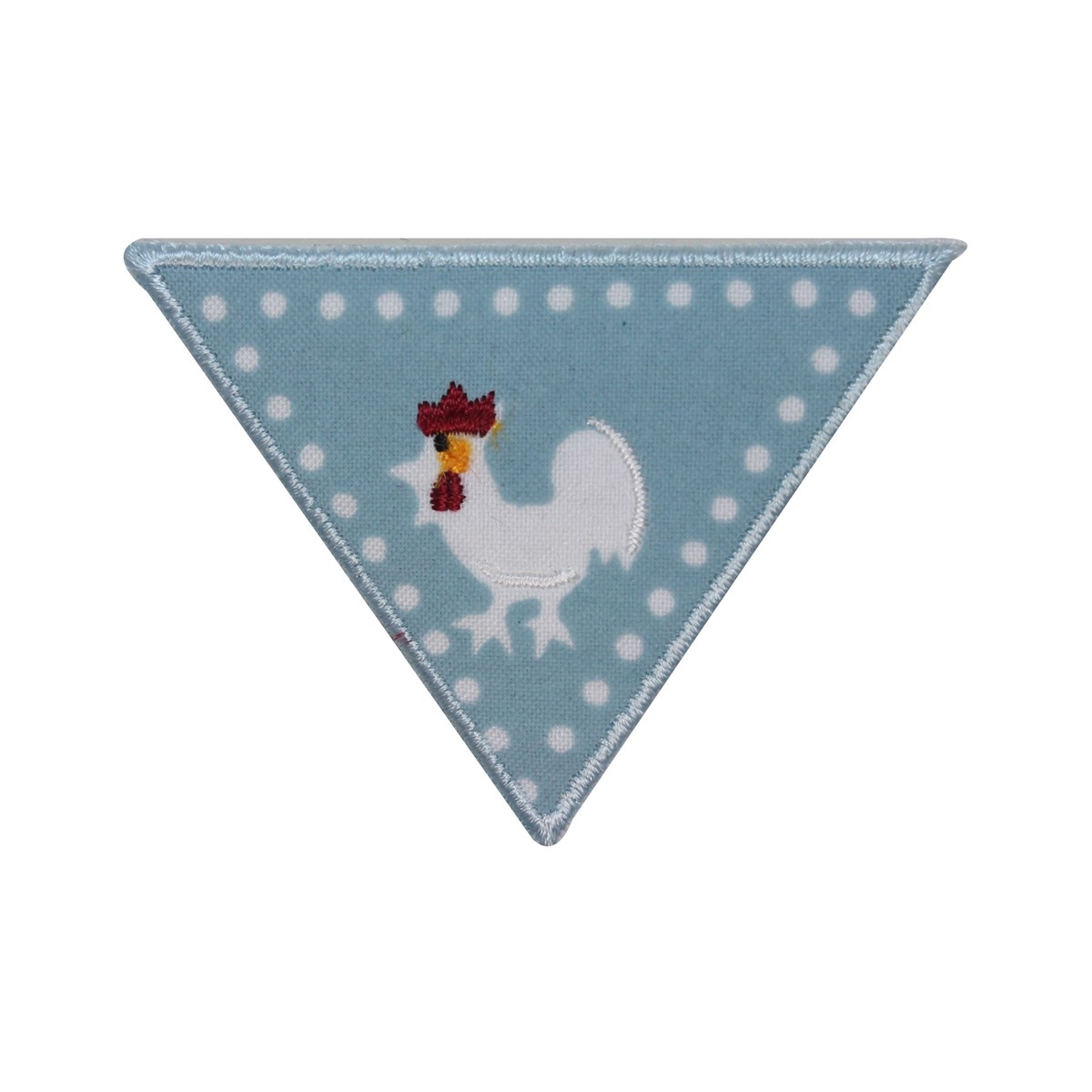 ID 3119 Triangle Badge Rooster Patch Chicken Emblem Embroidered Iron on Applique