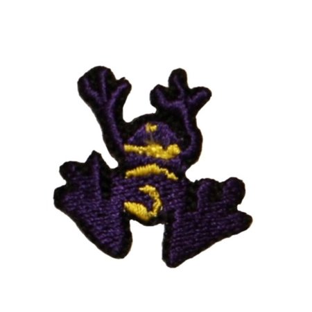 ID 0015B Small Purple Frog Embroidered Iron on Applique Patch