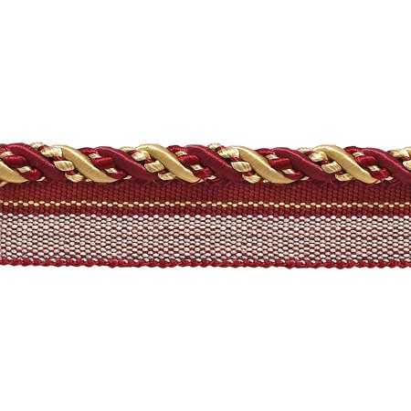 10 Yard Value Pack of Medium Burgundy Red  Gold 4/16 Inch Imperial II Lip Cord Style# 0416I2PK Color: BURGUNDY GOLD - 1253 (30 Ft / 9 Meters)