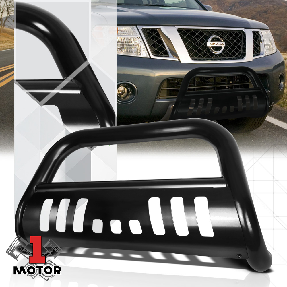 For 2005-2017 Nissan Frontier Pathfinder Xterra Black 3  Front Bumper Bull Push Bar Brush Grille Guard 05 06 07 08 09 10 11 12 13 14 15 16