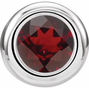 14K White 5 Mm Imitation Garnet Birthstone Slide Pendant  14K White  05.00 Mm  January  Polished  Birth of Child Bs Pend Slide Weight  0.63 DWT (0.98