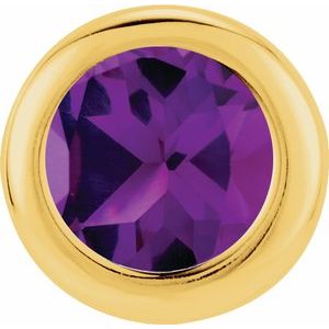 14K Yellow 6 Mm Round Imitation Alexandrite Birthstone Slide Pendant  14K Yellow  June  Polished  Birth of Child Bs Pend Slide Weight  0.98 DWT (1.52
