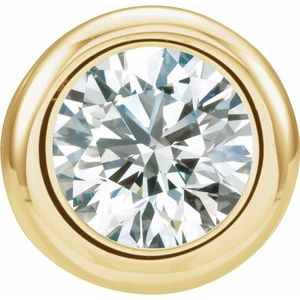 14K Yellow 5 Mm Imitation Diamond Birthstone Slide Pendant  14K Yellow  April  Polished  Birth of Child Bs Pend Slide Weight  0.8 DWT (1.24 Grams)