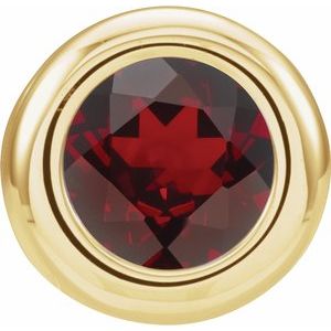 14K Yellow 5 Mm Imitation Garnet Birthstone Slide Pendant  14K Yellow  January  Polished  Birth of Child Bs Pend Slide Weight  0.8 DWT (1.24 Grams)