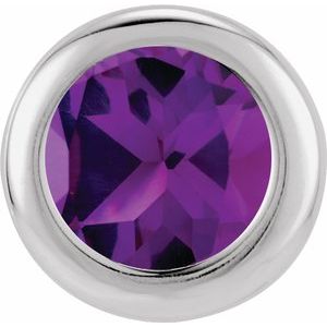 14K White 6 Mm Round Imitation Alexandrite Birthstone Slide Pendant  14K White  06.00 Mm  June  Polished  Birth of Child Bs Pend Slide Weight  0.98 DW