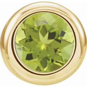 14K Yellow 5 Mm Imitation Peridot Birthstone Slide Pendant  14K Yellow  August  Polished  Birth of Child Bs Pend Slide Weight  0.8 DWT (1.24 Grams)