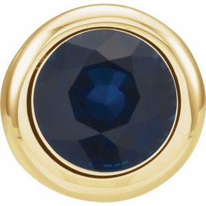 14K Yellow 5 Mm Imitation Blue Sapphire Birthstone Slide Pendant  14K Yellow  September  Polished  Birth of Child Bs Pend Slide Weight  0.8 DWT (1.24