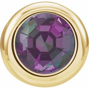 14K Yellow 5 Mm Imitation Alexandrite Birthstone Slide Pendant  14K Yellow  June  Polished  Birth of Child Bs Pend Slide Weight  0.8 DWT (1.24 Grams)
