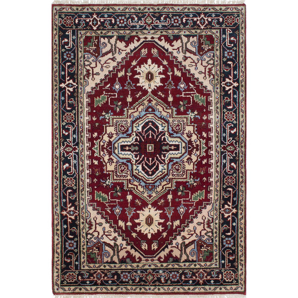 ECarpetGallery Serapi Heritage Orange/Brown Cotton/Wool Hand-knotted Rug (4'0 X 6'1) (Orange Dark Orange-Red Rug (4' X 6'))