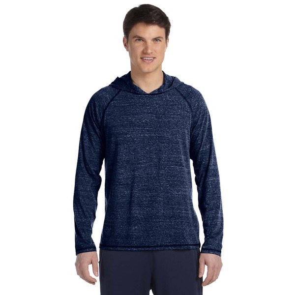 Alo Sport Men Performance Triblend Hooded Pullover Blue
