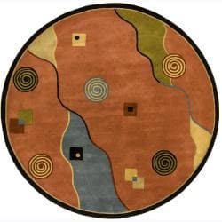 Artist's Loom Hand-tufted Contemporary Geometric Wool Rug (7'9 Round)