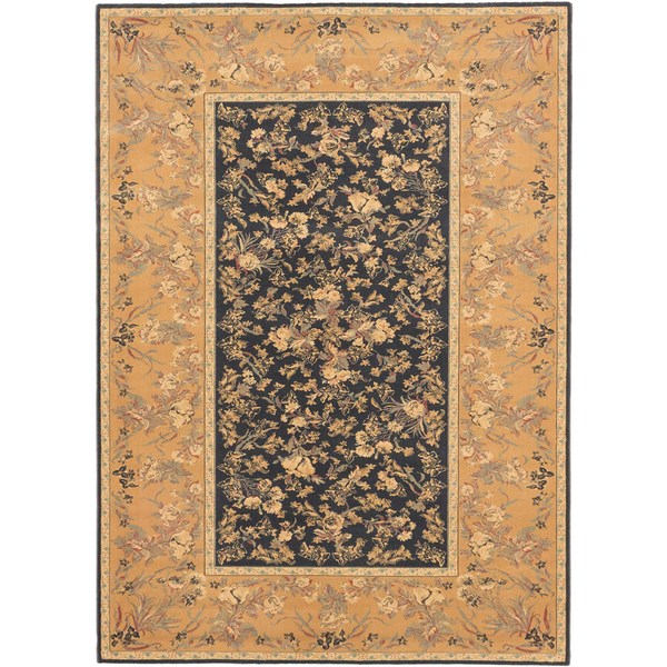 Ecarpetgallery Royale Blue, Brown Wool Rug (Blue Brown Dark Navy Light Rug (5' X 7'))