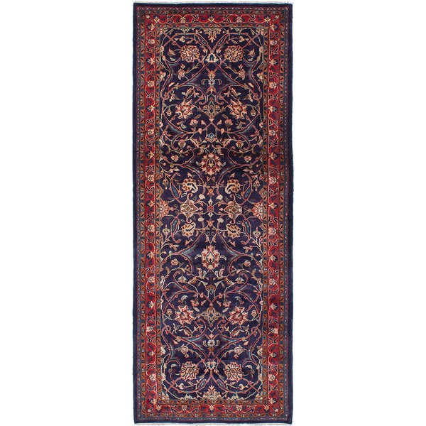 ECarpetGallery Hand-Knotted  Mahal Blue  Wool Rug (3'9 X 10'4)