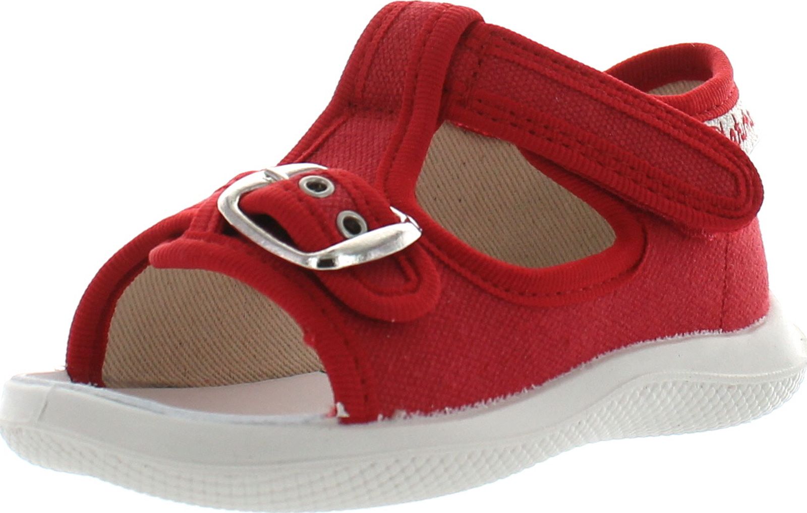 Naturino Girls 7786 Canvas Sandals with Buckle  Rosso  19
