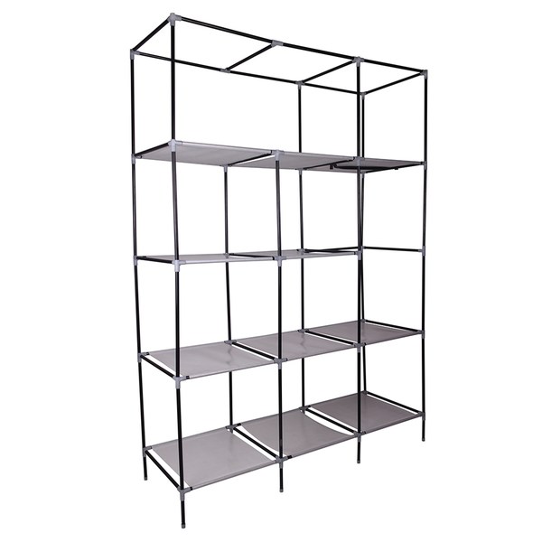 Grey Steel Tube 69-inch Portable Closet Organizer with Shelves (Closet Organizer)