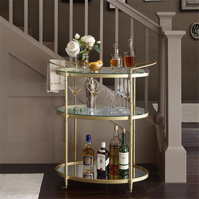 Madison Park Signature Lauren Bar Cart in Antique Gold - Olliix MPS135-0049