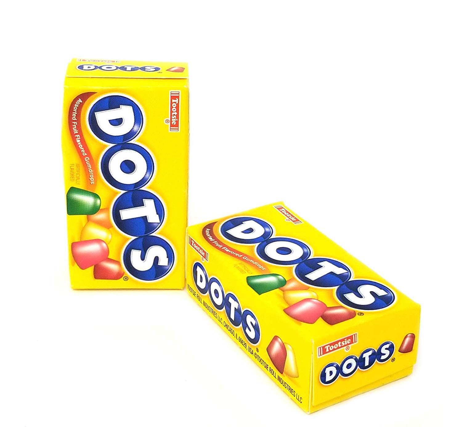 Tootsie Dots Assorted Fruit Flavored Gumdrops Candy, Mini Boxes, 50 Count PackTootsie Dots Assorted Fruit Flavored Gumdrops Candy, Mini Boxes, 50 Coun