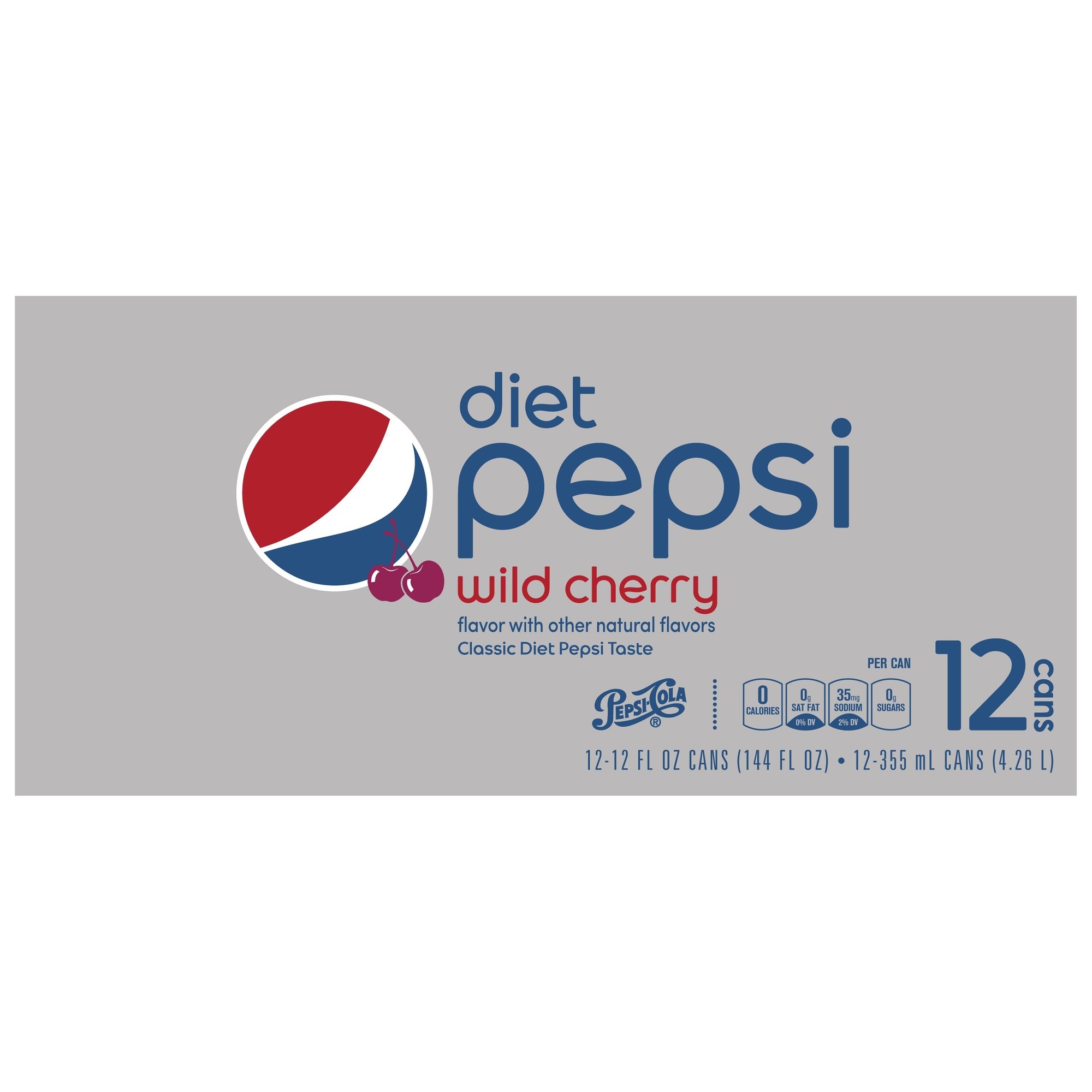 Pepsi Wild Cherry Diet Cola Soda, 12 Fl. Oz., 12 Count