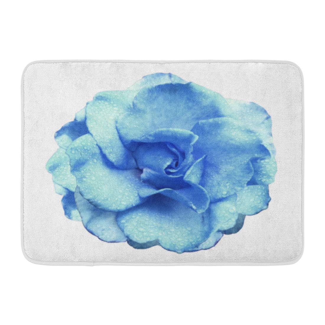 GODPOK Turquoise Rose Flower on White with Clipping Path No Shadows with Drops of Water the Petals Closeup Rug Doormat Bath Mat 23.6x15.7 Inch