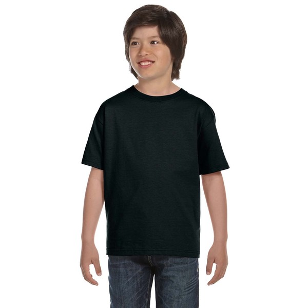 Hanes Boys ComfortSoft Black Cotton/Polyester Heavyweight T-shirt