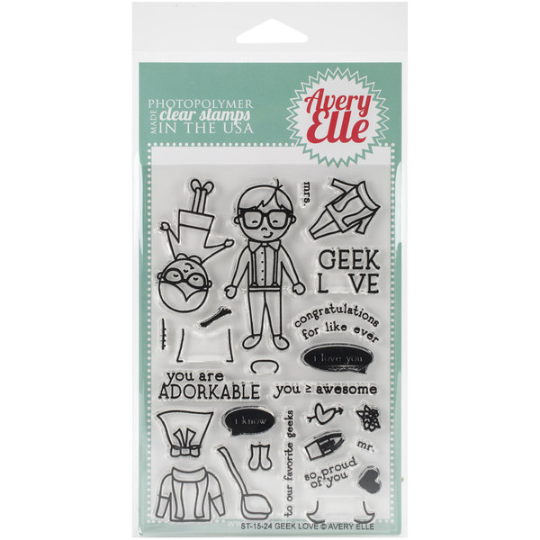 Avery Elle Clear Stamp Set 4inX6inGeek Love