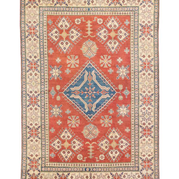 Ecarpetgallery Finest Gazni Beige/ Red Wool Rug (Beige, Red Ivory, Red Rug (7' X 11'))