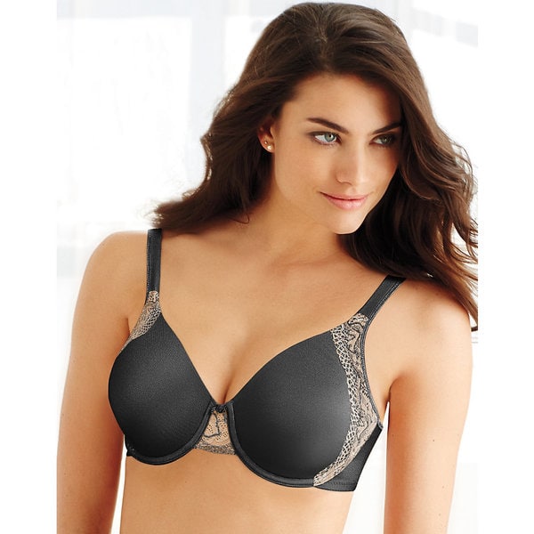 Bali Women's One Smooth Black/Nude Combo U-side Support Underwire Bra