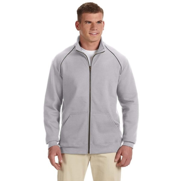 Premium Cotton 9-Ounce Fleece Full-Zip Men's Big and Tall Sport Grey Jacket