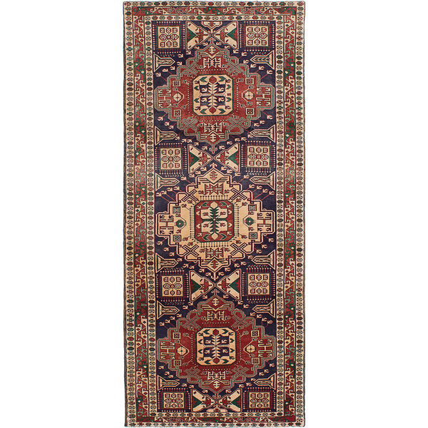 ECarpetGallery Hand-knotted Ardabil Blue Wool Rug (4'2 X 10'1)