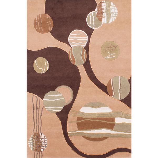 Ecarpetgallery Hand-knotted Aurora Beige Wool and Silk Rug - 4' X 6' (Beige Beige Rug (4' X 6'))