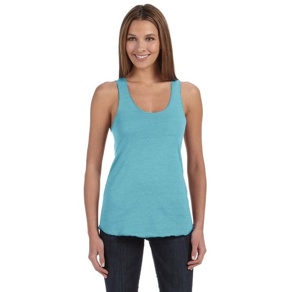 Meegs Women's Racerback Eco Tr Turquoise Tank