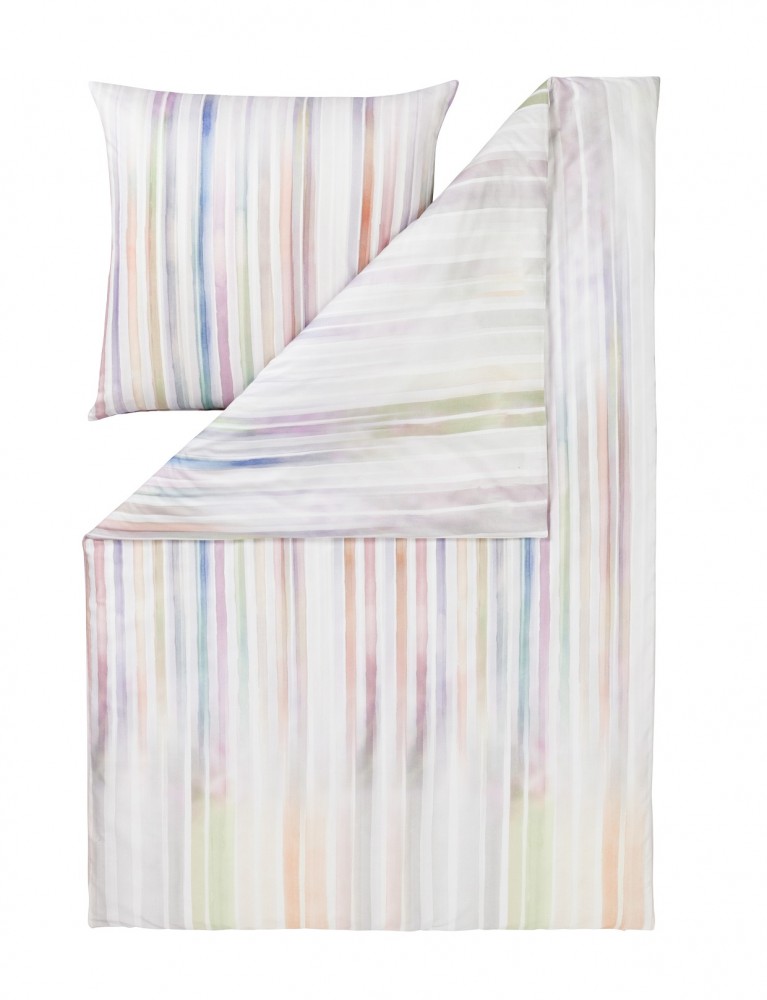 Estella Mako-Satin Bettwäsche 155x220 Mikado Streifen Pastell 4742-985