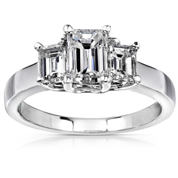 Annello by Kobelli 14k White Gold 1 5/8ct TDW Emerald-cut Diamond Ring ( H-I, SI )