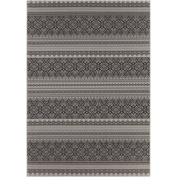 Artist's Loom Indoor/Outdoor Transitional Oriental Rug (Black, Grey)