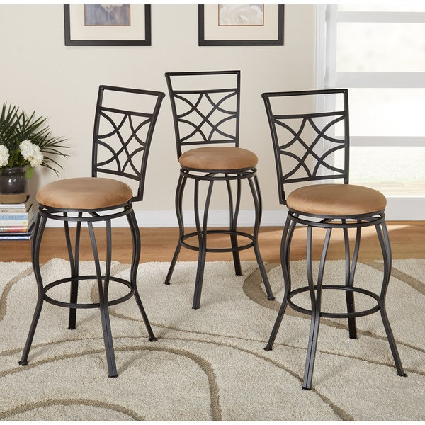 Simple Living Tipton Adjustable Height Swivel Stool Set (Set of 3)