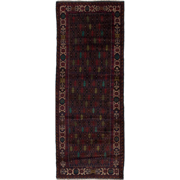 Ecarpetgallery Royal Baluch Blue Wool Rug (Blue Navy Blue Rug (2' X 7'))