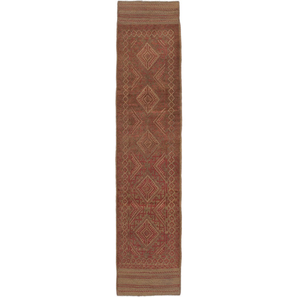 Ecarpetgallery Hand-knotted Tajik Caucasian Brown/ Orange Wool Runner Rug (1'11 X 8'5) (Brown, Orange Camel, Dark Orange-Red Rug (1' X 8'))